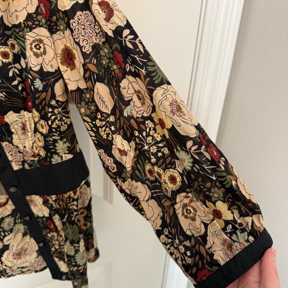 Odille Anthropologie Floral Cotton Blouse Size 2 - Picture 4 of 4